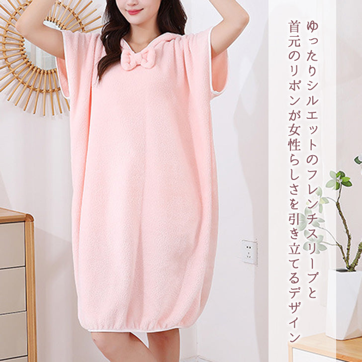 リアルスタイル REAL STYLE バスローブ ラップタオル ポンチョ レディース 着るバスタオル 大判 ワンピース ルームウェア 大人用 おしゃれ 夏 着る お風呂上り スパ 湯上りワンピース