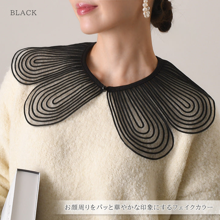 Real Style Detachable Collar, Collar Only, Blouse, Shirt, Women's, Sheer, Lace, Flower, Plain Detachable Collar, Natural, Layered Look, Spring/Summer, Autumn/Winter, Cute Detachable Collar, Elegant, Retro, Stylish