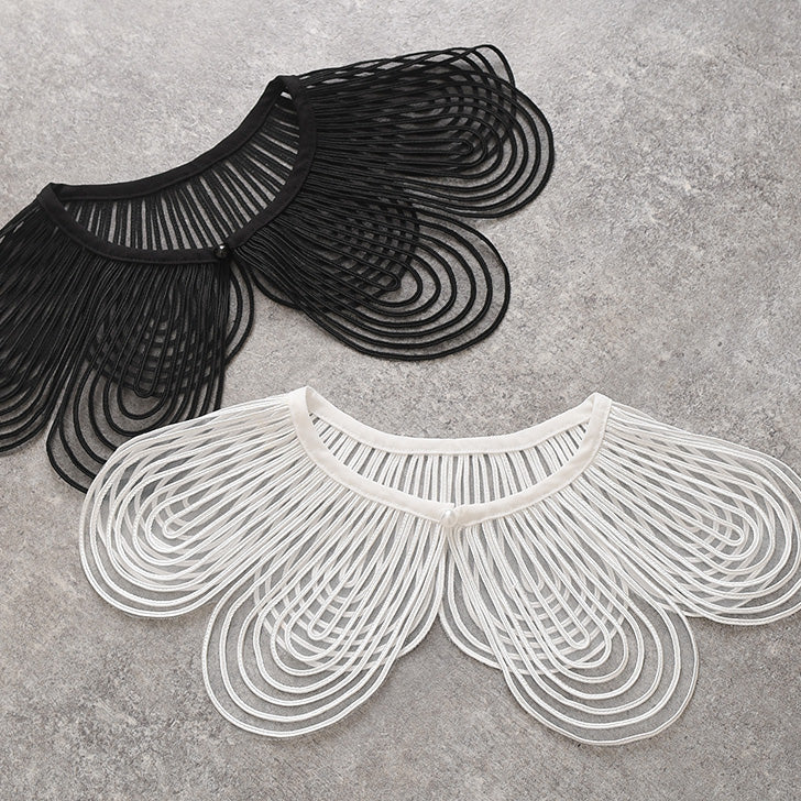 Real Style Detachable Collar, Collar Only, Blouse, Shirt, Women's, Sheer, Lace, Flower, Plain Detachable Collar, Natural, Layered Look, Spring/Summer, Autumn/Winter, Cute Detachable Collar, Elegant, Retro, Stylish