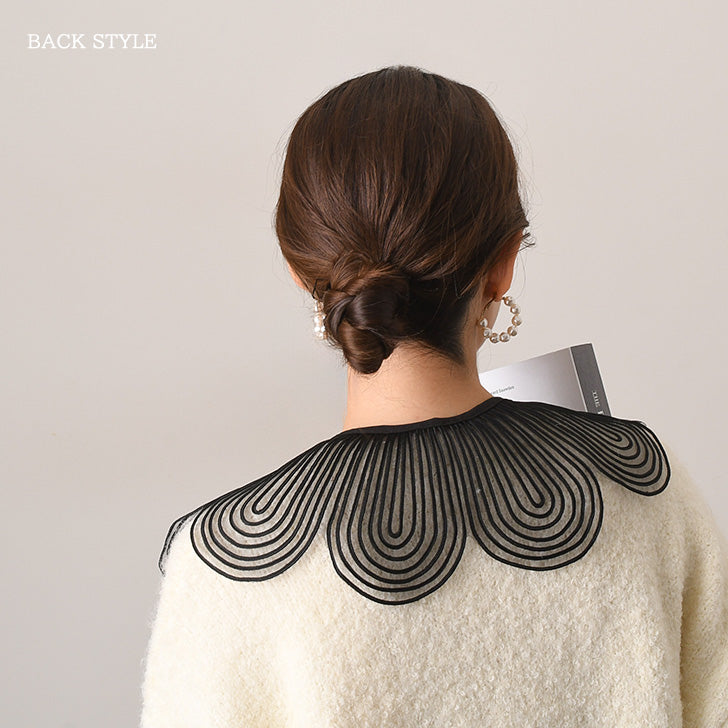 Real Style Detachable Collar, Collar Only, Blouse, Shirt, Women's, Sheer, Lace, Flower, Plain Detachable Collar, Natural, Layered Look, Spring/Summer, Autumn/Winter, Cute Detachable Collar, Elegant, Retro, Stylish