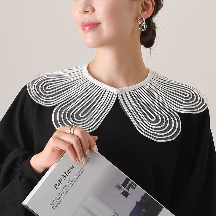 Real Style Detachable Collar, Collar Only, Blouse, Shirt, Women's, Sheer, Lace, Flower, Plain Detachable Collar, Natural, Layered Look, Spring/Summer, Autumn/Winter, Cute Detachable Collar, Elegant, Retro, Stylish