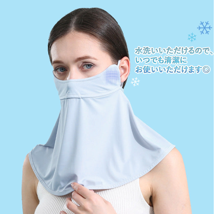 リアルスタイル REAL STYLE フェイスカバー フェイスマスク ネックカバー レディース UVカット UPF50+ 薄手 ネックガード ひんやり 接触冷感 首カバー スポーツ ゴルフ 登山 夏