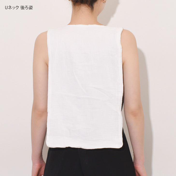 リアルスタイル REAL STYLE 汗取りインナー レディース 大汗 背中 タンクトップ 綿100% 肌着 下着 パッド 吸汗 速乾 夏 汗じみ防止 汗対策 サッと脱げる 無地