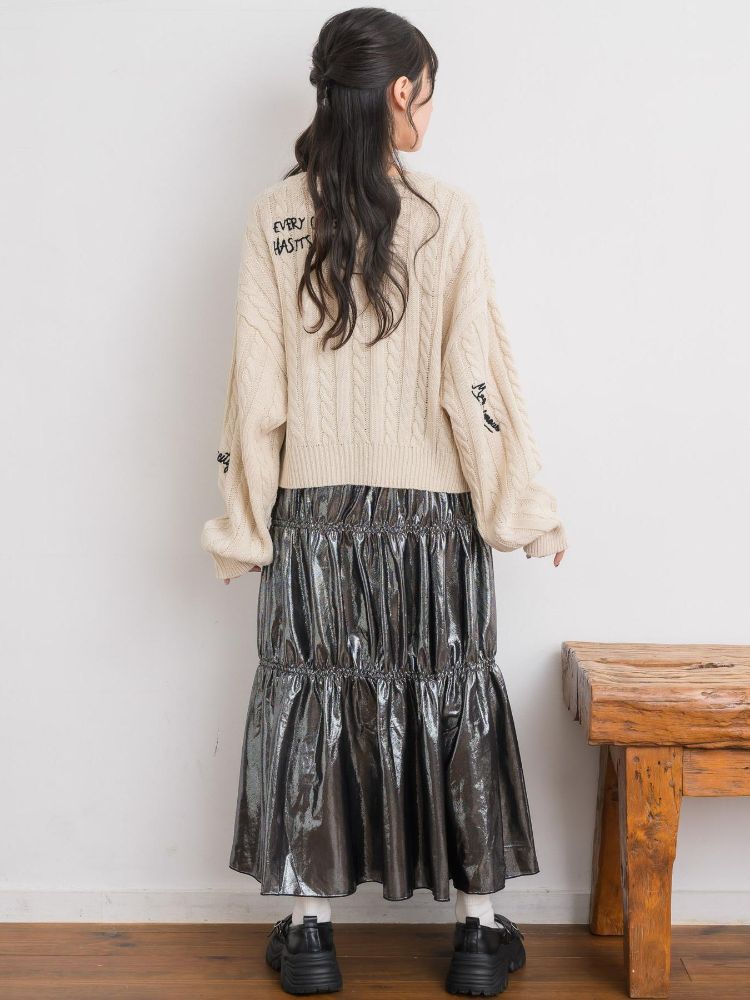 レトロガール RETRO GIRL メタリックティアードSK （BLK1） BLK1