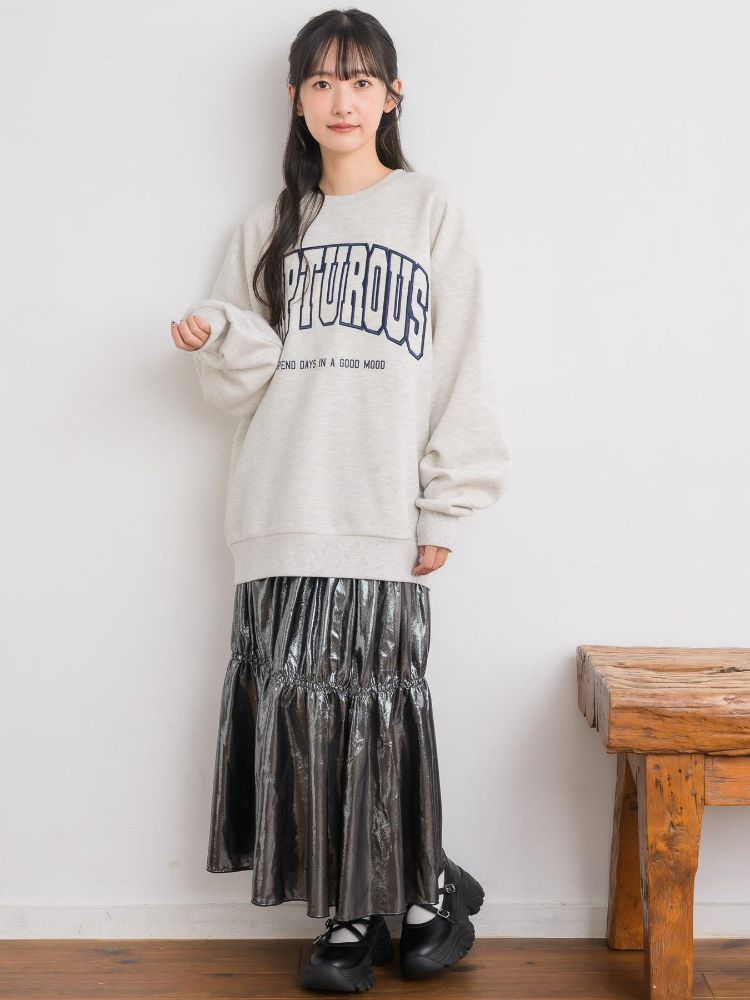 レトロガール RETRO GIRL メタリックティアードSK （BLK1） BLK1