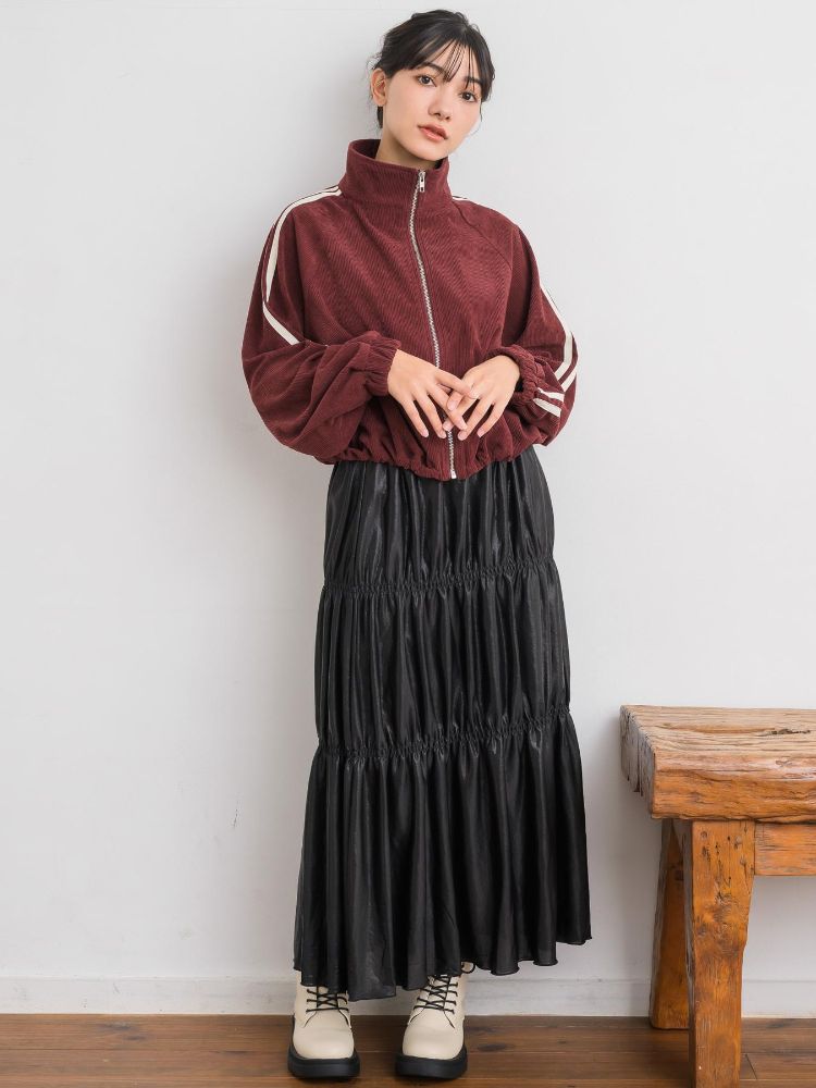 レトロガール RETRO GIRL メタリックティアードSK （BLK1） BLK1