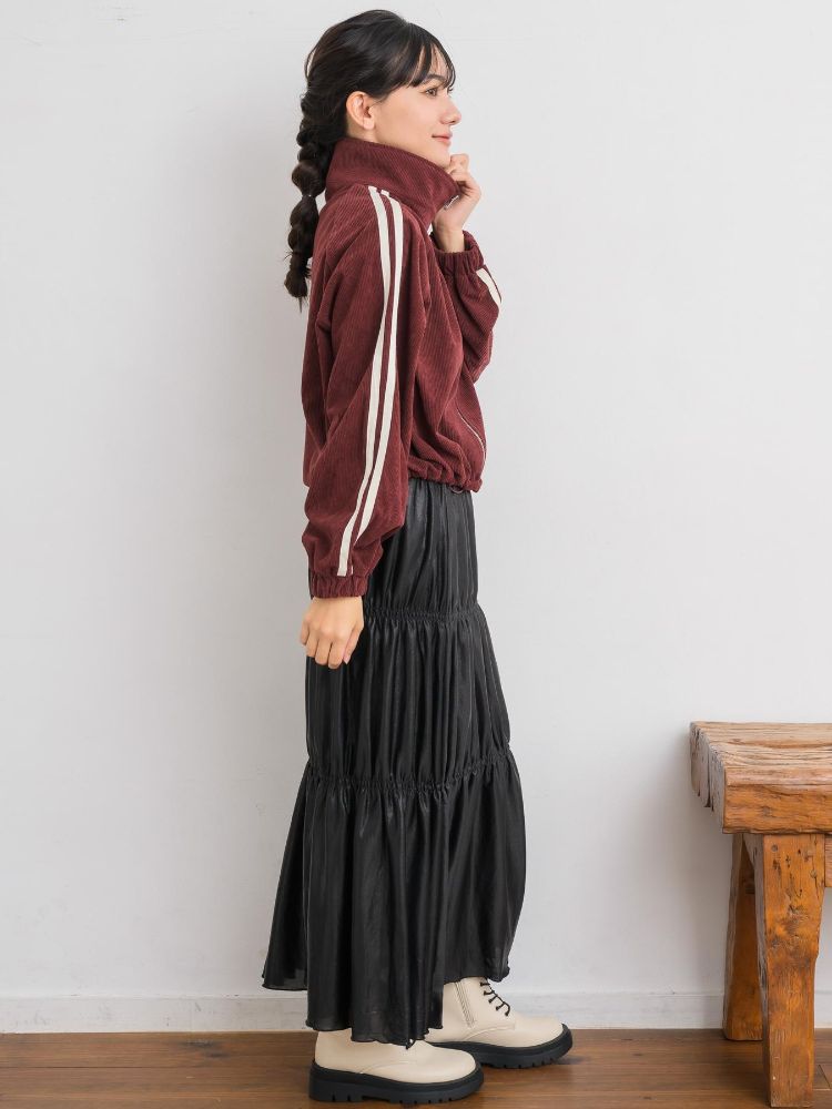 レトロガール RETRO GIRL メタリックティアードSK （BLK1） BLK1