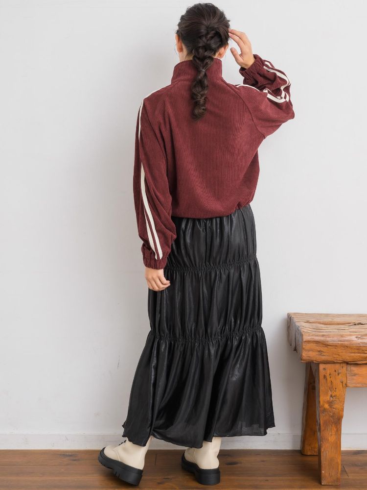 レトロガール RETRO GIRL メタリックティアードSK （BLK1） BLK1