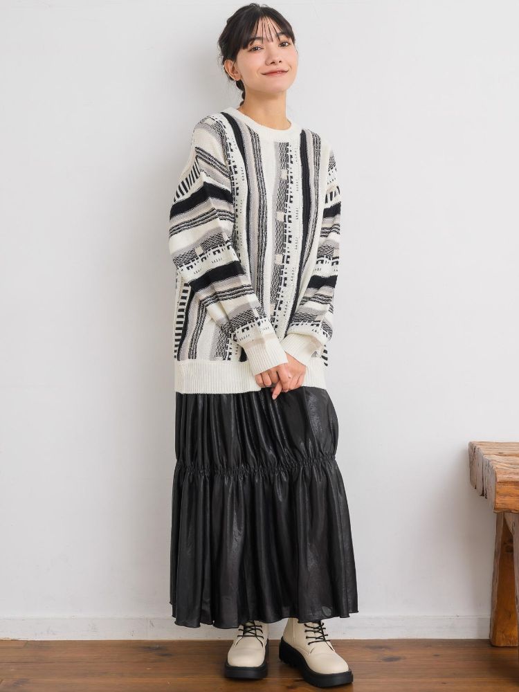 レトロガール RETRO GIRL メタリックティアードSK （BLK1） BLK1