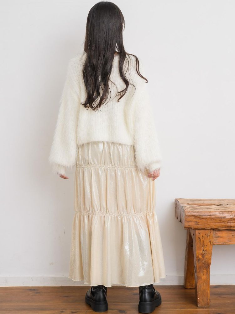 レトロガール RETRO GIRL メタリックティアードSK （BLK1） BLK1