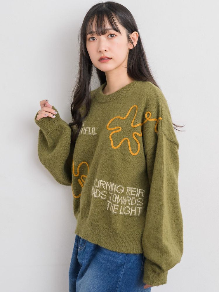 レトロガール RETRO GIRL 3D刺繍ニット （GRN2） GRN2