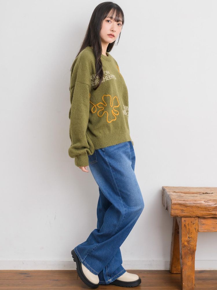 レトロガール RETRO GIRL 3D刺繍ニット （GRN2） GRN2