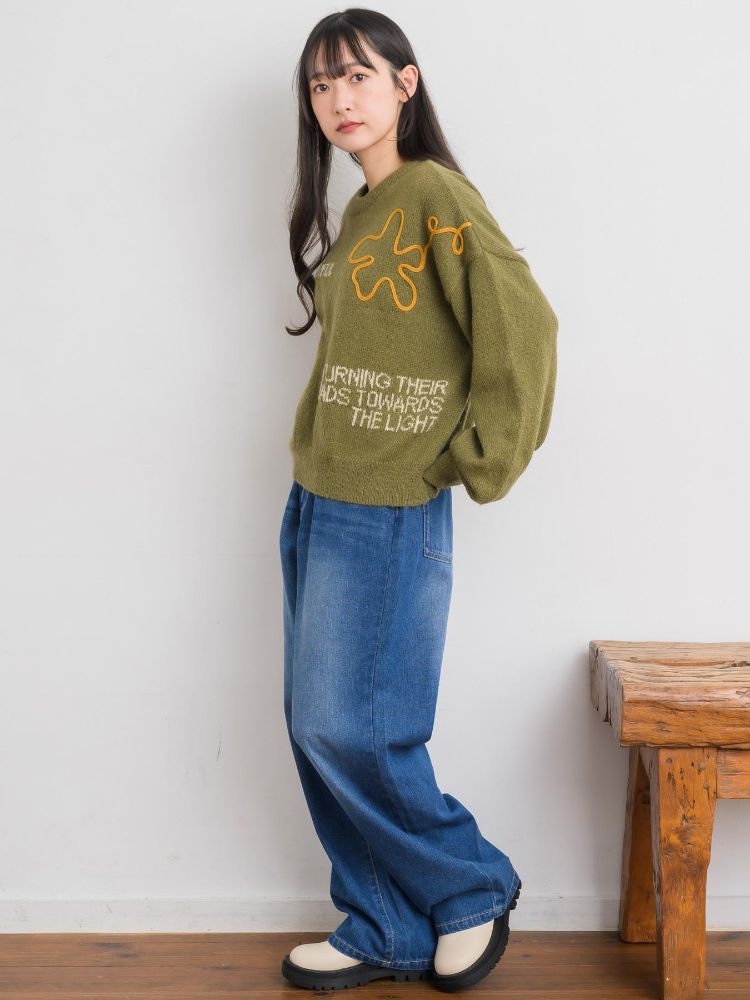 レトロガール RETRO GIRL 3D刺繍ニット （GRN2） GRN2