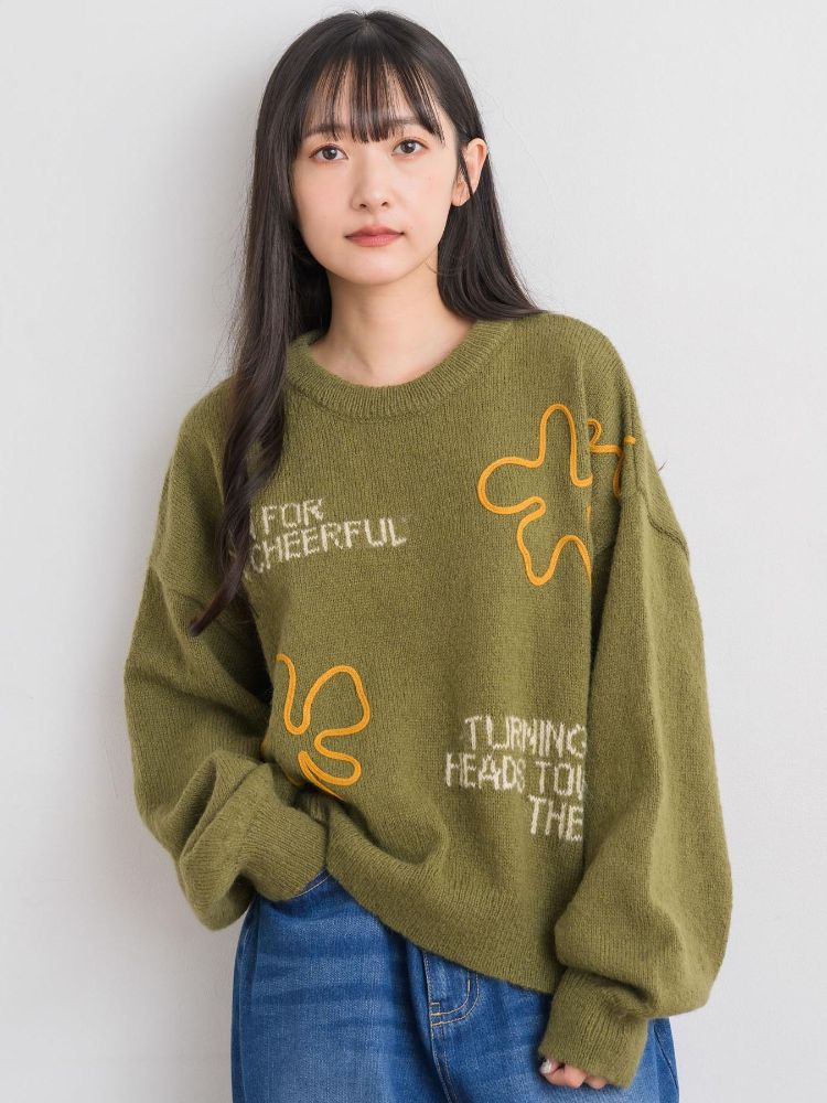 レトロガール RETRO GIRL 3D刺繍ニット （GRN2） GRN2