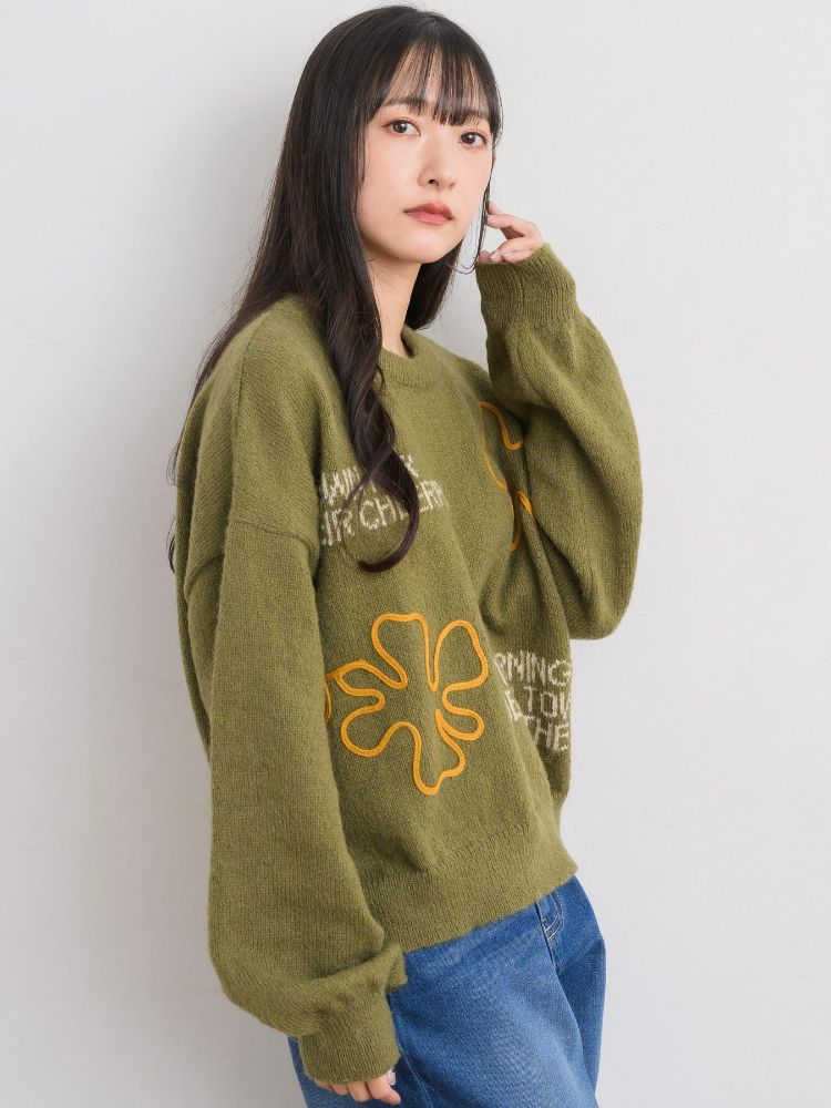 レトロガール RETRO GIRL 3D刺繍ニット （GRN2） GRN2