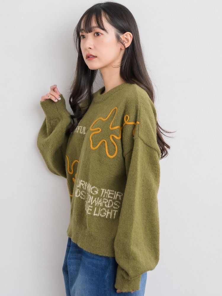 レトロガール RETRO GIRL 3D刺繍ニット （GRN2） GRN2