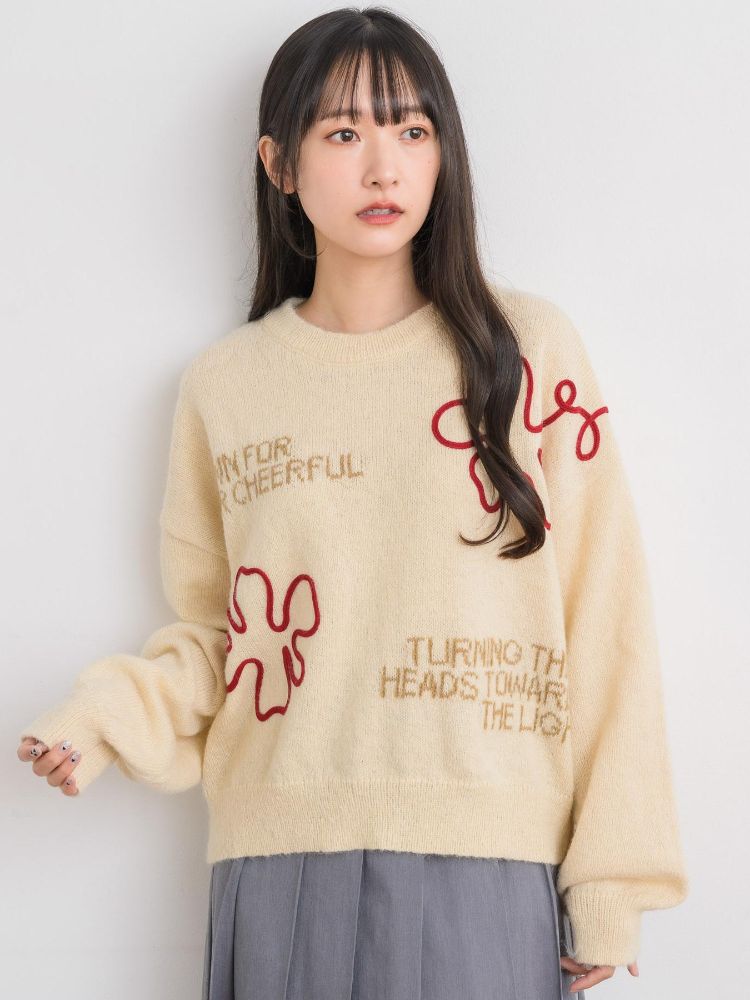 レトロガール RETRO GIRL 3D刺繍ニット （GRN2） GRN2