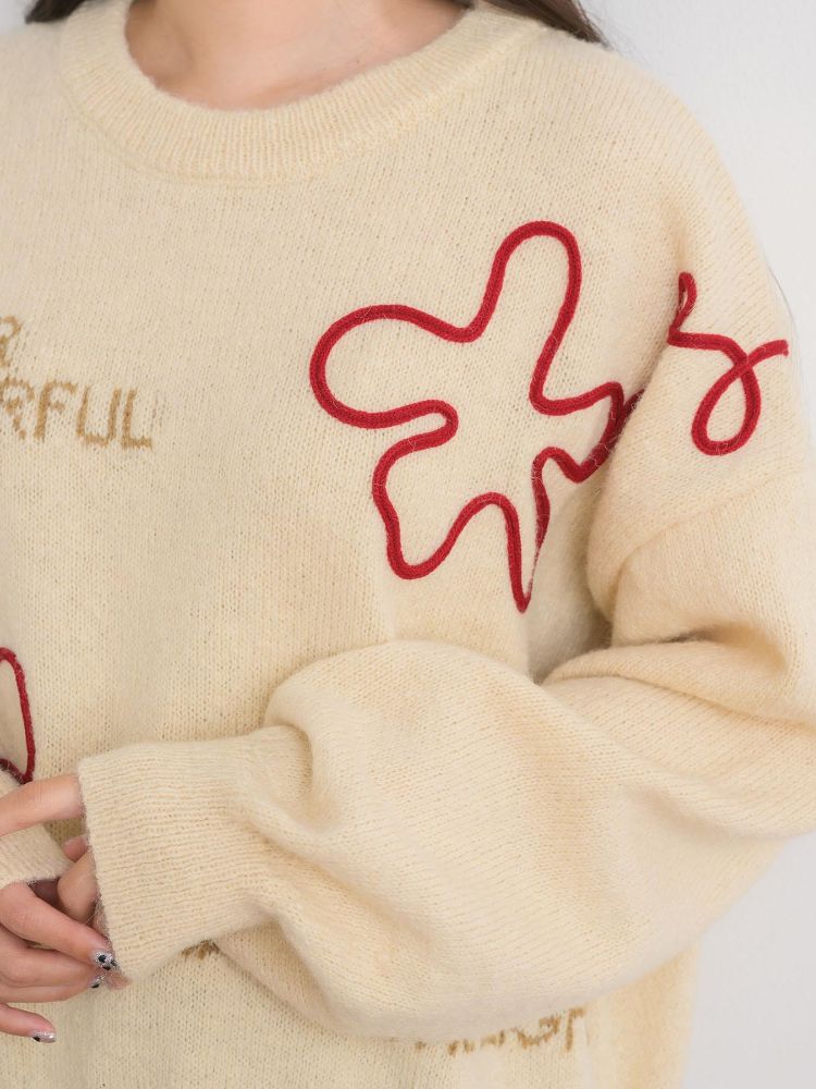レトロガール RETRO GIRL 3D刺繍ニット （GRN2） GRN2