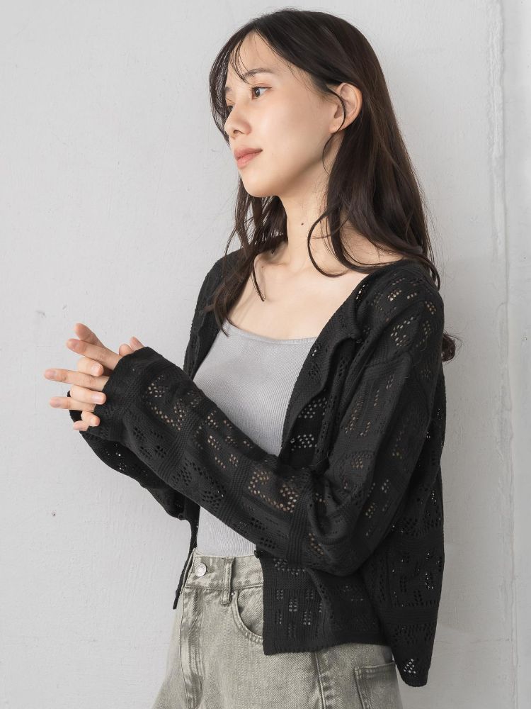 レトロガール RETRO GIRL 透かし編みカーデ （WHT2） WHT2