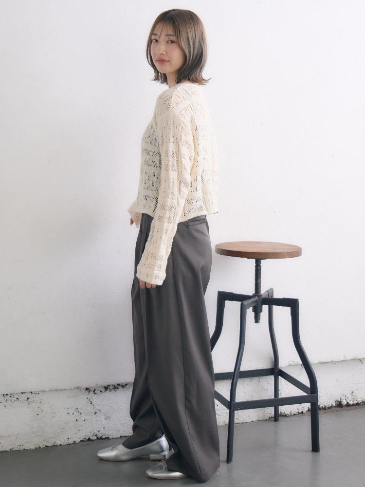 レトロガール RETRO GIRL 透かし編みカーデ （WHT2） WHT2