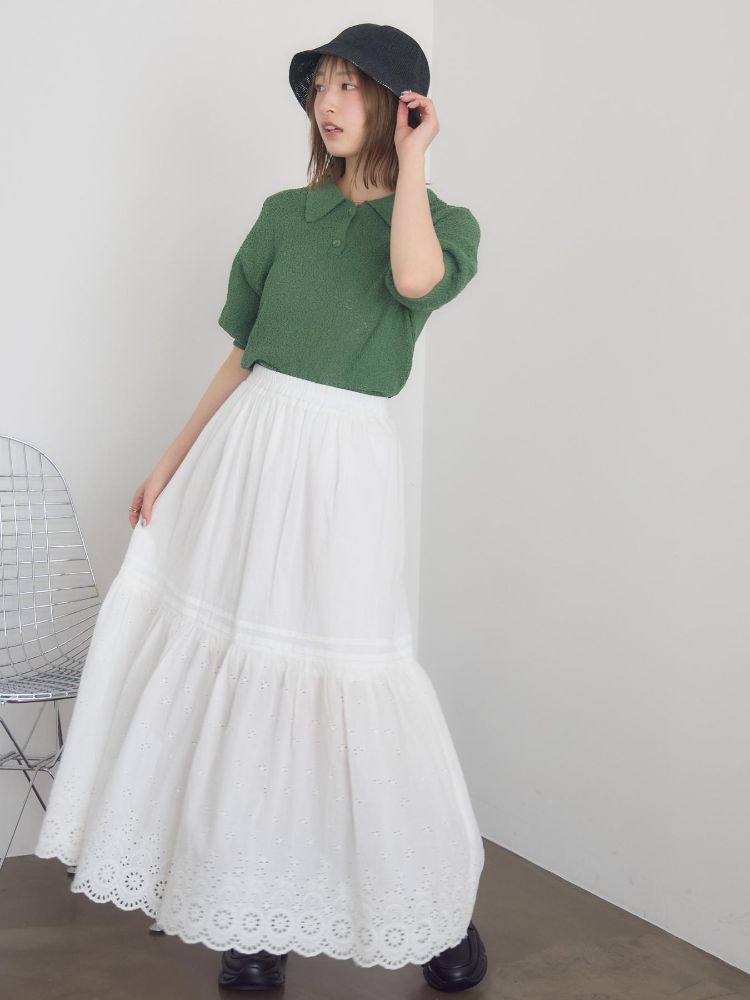 レトロガール RETRO GIRL スカラップフレアSK （WHT2） WHT2
