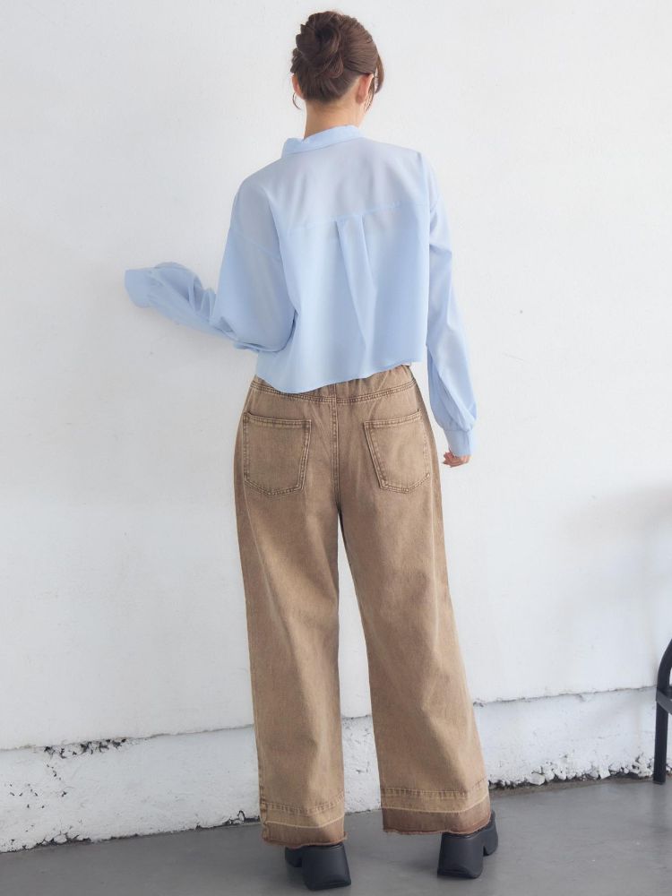 レトロガール RETRO GIRL ウエストフリルシャツ （WHT2） WHT2