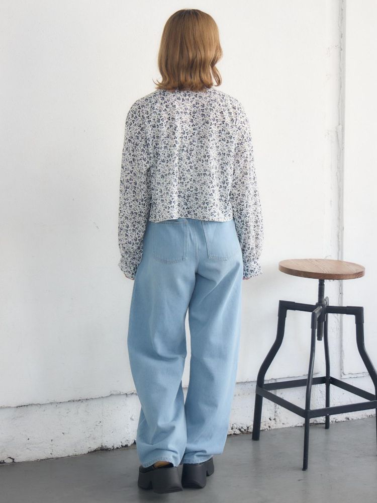 レトロガール RETRO GIRL ウエストフリルシャツ （WHT2） WHT2