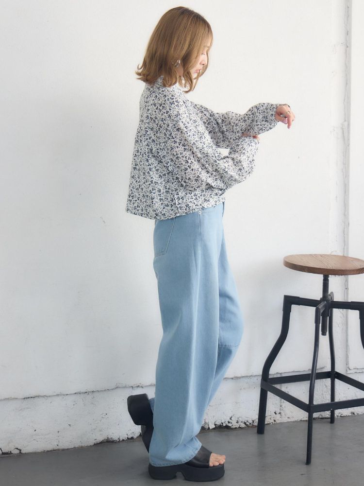 レトロガール RETRO GIRL ウエストフリルシャツ （WHT2） WHT2