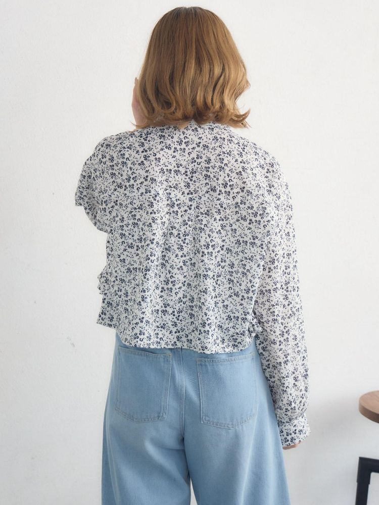 レトロガール RETRO GIRL ウエストフリルシャツ （WHT2） WHT2