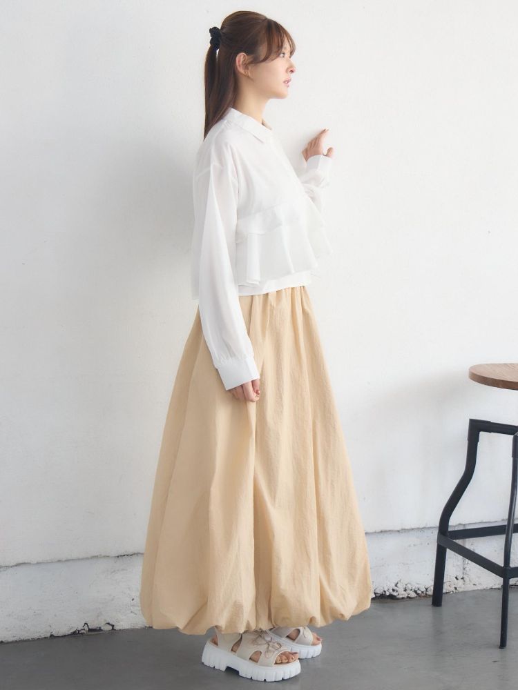 レトロガール RETRO GIRL ウエストフリルシャツ （WHT2） WHT2