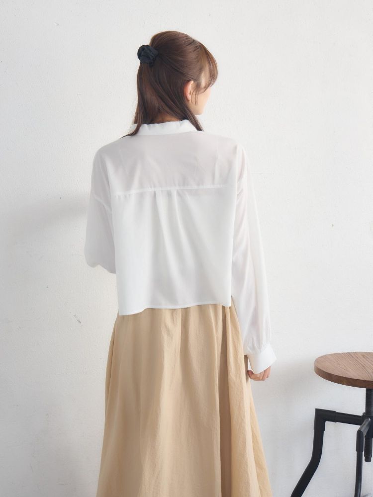 レトロガール RETRO GIRL ウエストフリルシャツ （WHT2） WHT2