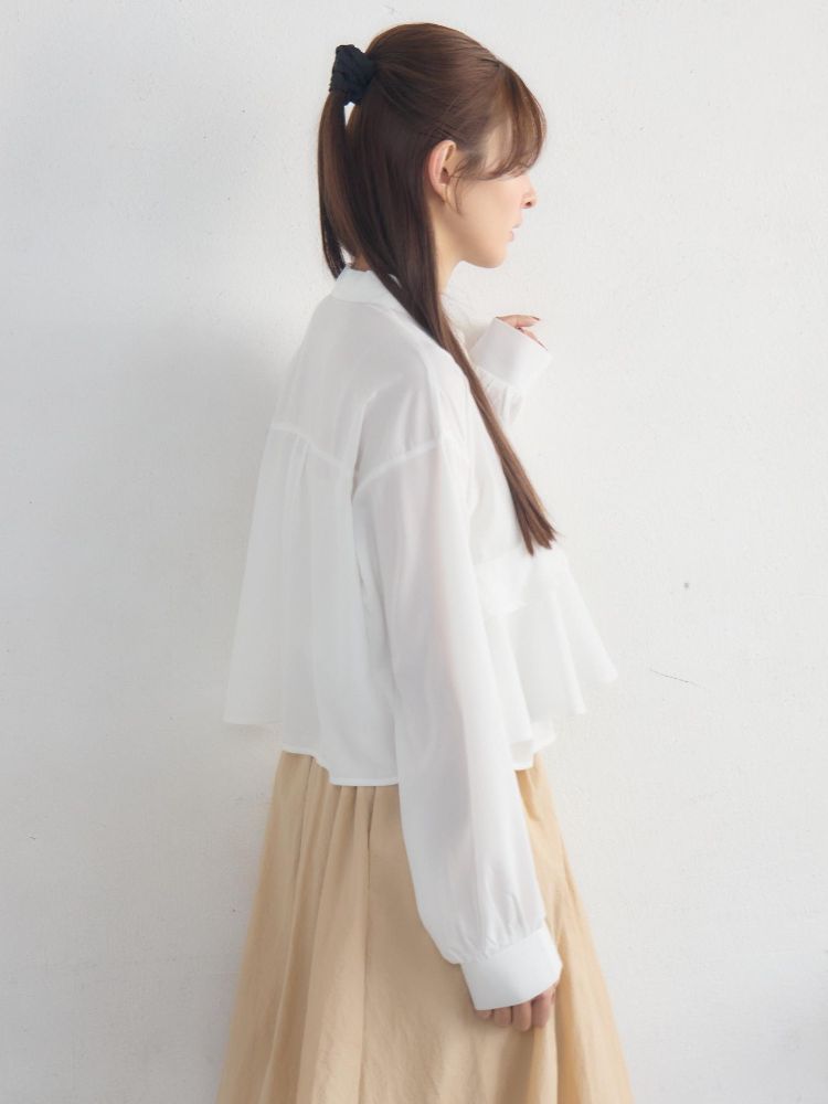 レトロガール RETRO GIRL ウエストフリルシャツ （WHT2） WHT2