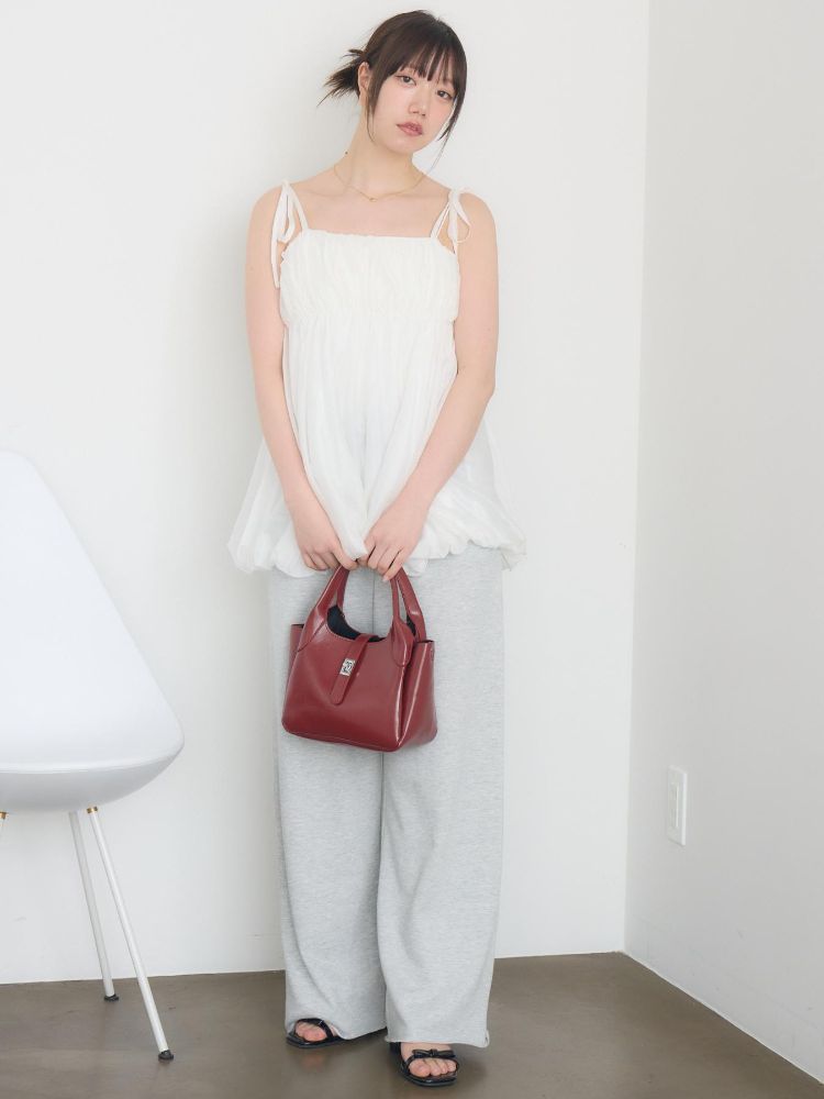 レトロガール RETRO GIRL 肩リボンバルーンミニOP （P/WHT） P/WHT