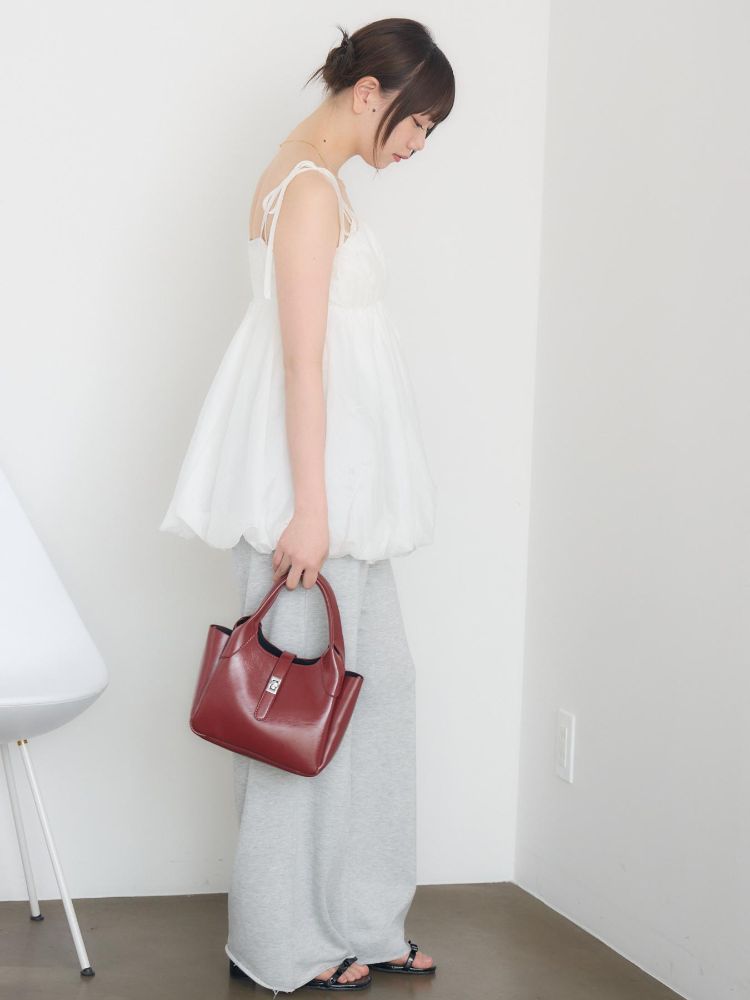 レトロガール RETRO GIRL 肩リボンバルーンミニOP （P/WHT） P/WHT