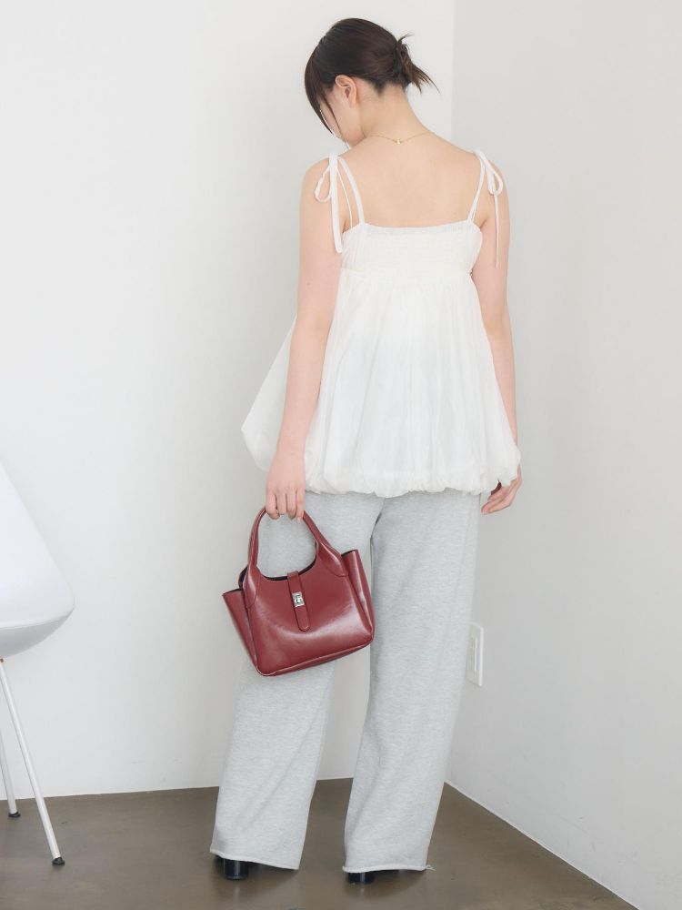 レトロガール RETRO GIRL 肩リボンバルーンミニOP （P/WHT） P/WHT