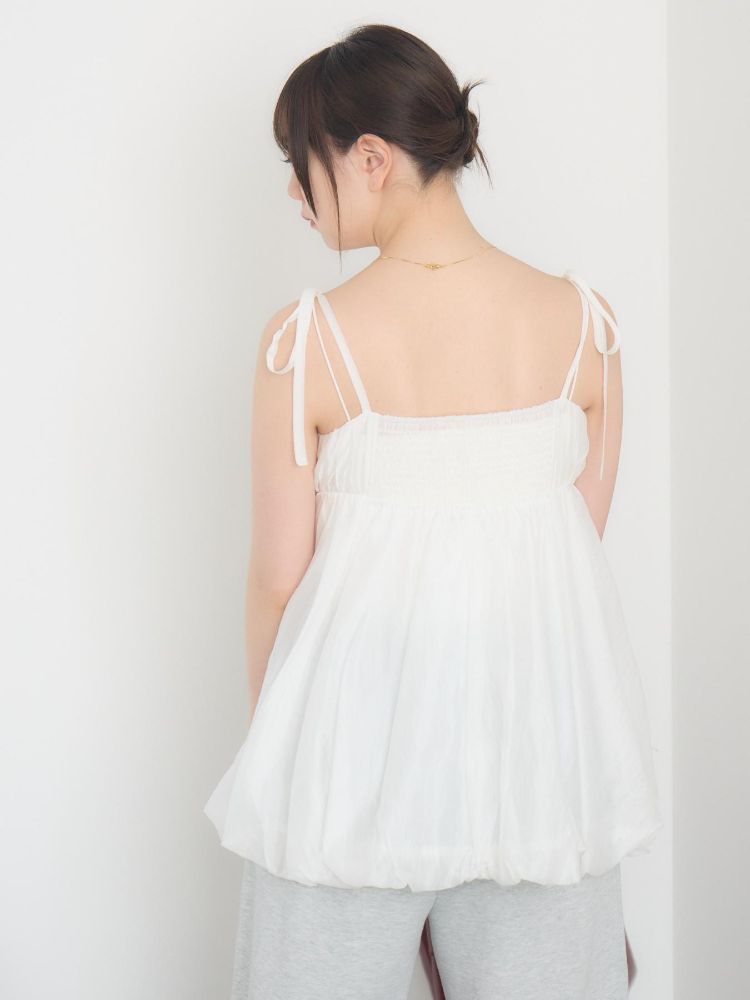 レトロガール RETRO GIRL 肩リボンバルーンミニOP （P/WHT） P/WHT