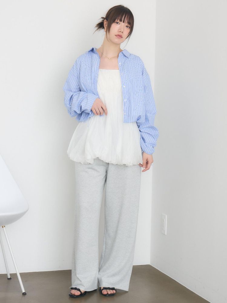 レトロガール RETRO GIRL 肩リボンバルーンミニOP （P/WHT） P/WHT
