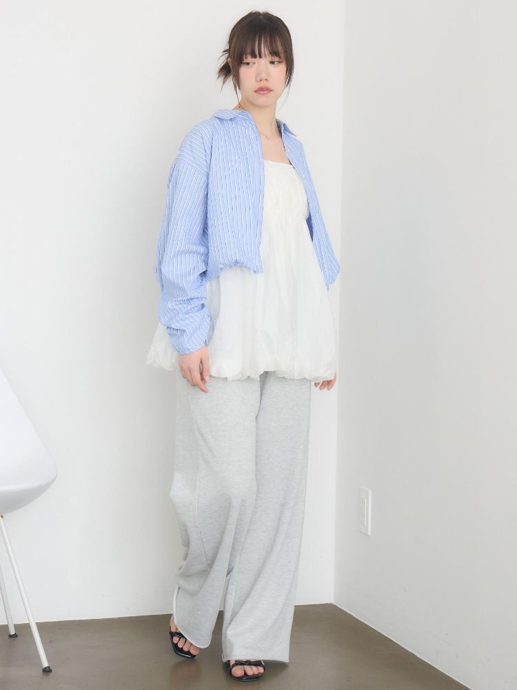 レトロガール RETRO GIRL 肩リボンバルーンミニOP （P/WHT） P/WHT