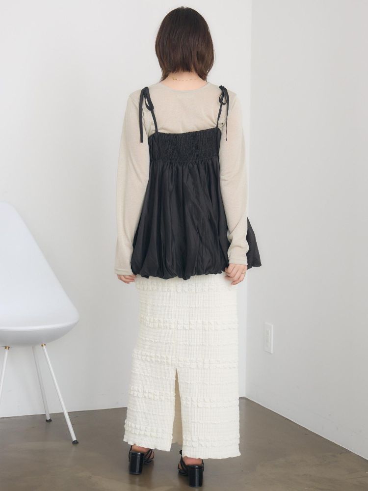レトロガール RETRO GIRL 肩リボンバルーンミニOP （P/WHT） P/WHT