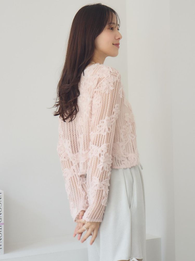 レトロガール RETRO GIRL フラワーメッシュカーデ （BLK1） BLK1