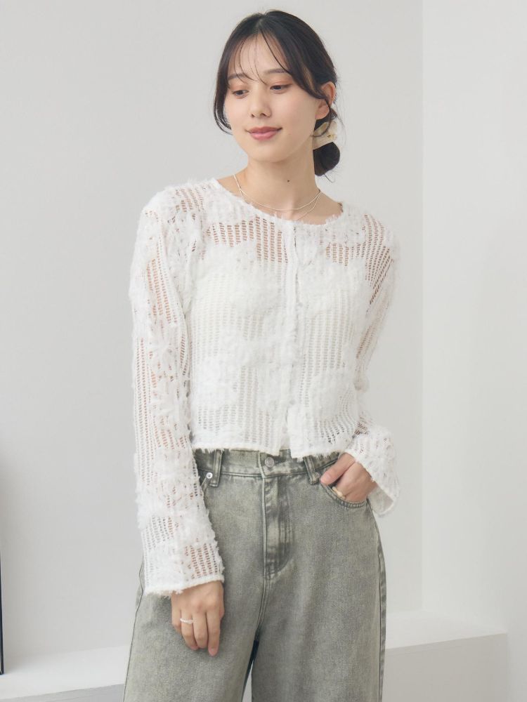 レトロガール RETRO GIRL フラワーメッシュカーデ （BLK1） BLK1