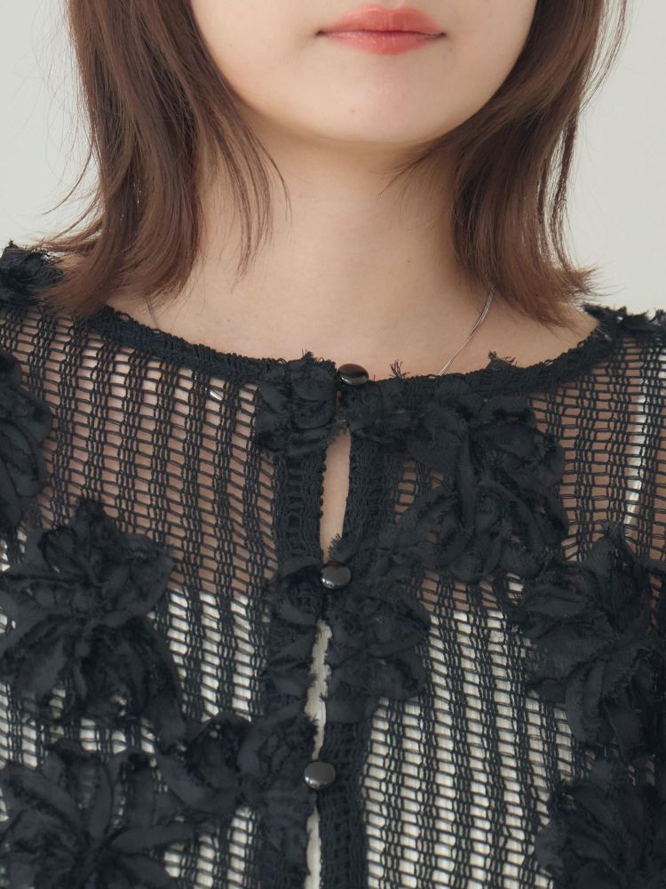 レトロガール RETRO GIRL フラワーメッシュカーデ （BLK1） BLK1