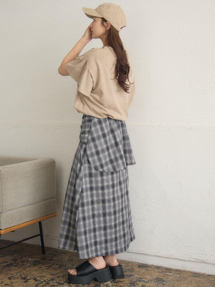 レトロガール RETRO GIRL 花プリント袖フリルTEE （GRY2） GRY2