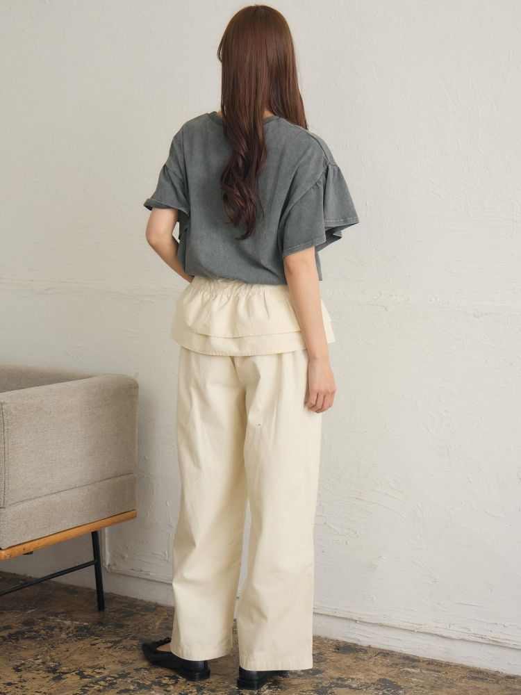 レトロガール RETRO GIRL 花プリント袖フリルTEE （GRY2） GRY2