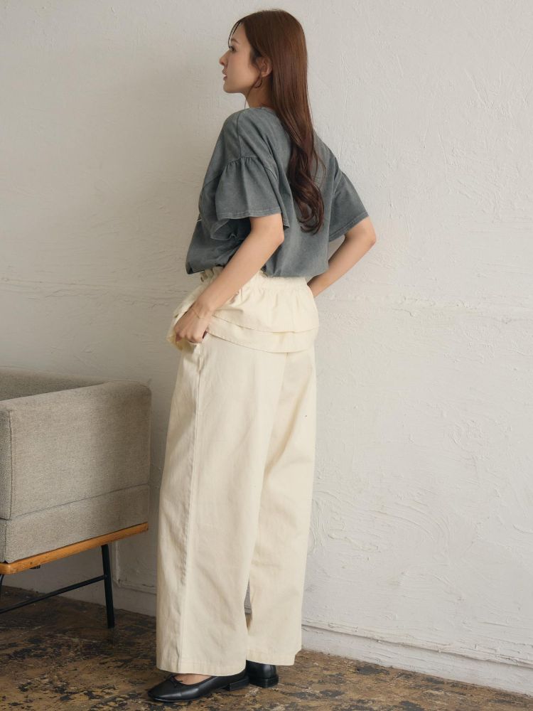 レトロガール RETRO GIRL 花プリント袖フリルTEE （GRY2） GRY2