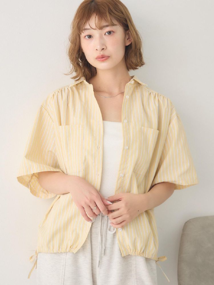 レトロガール RETRO GIRL ギャザードルマン半袖SH （P/YEL） P/YEL