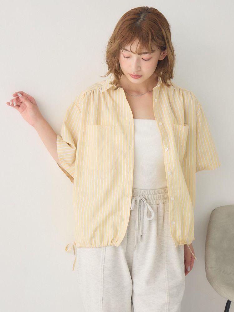 レトロガール RETRO GIRL ギャザードルマン半袖SH （P/YEL） P/YEL