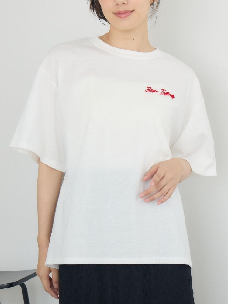 レトロガール RETRO GIRL ブラシ刺繍BIGTEE （WHT2） WHT2