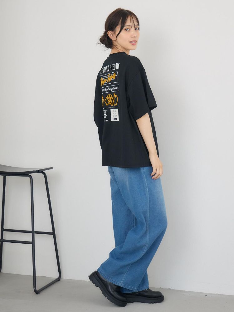 レトロガール RETRO GIRL ブラシ刺繍BIGTEE （GRY2） GRY2