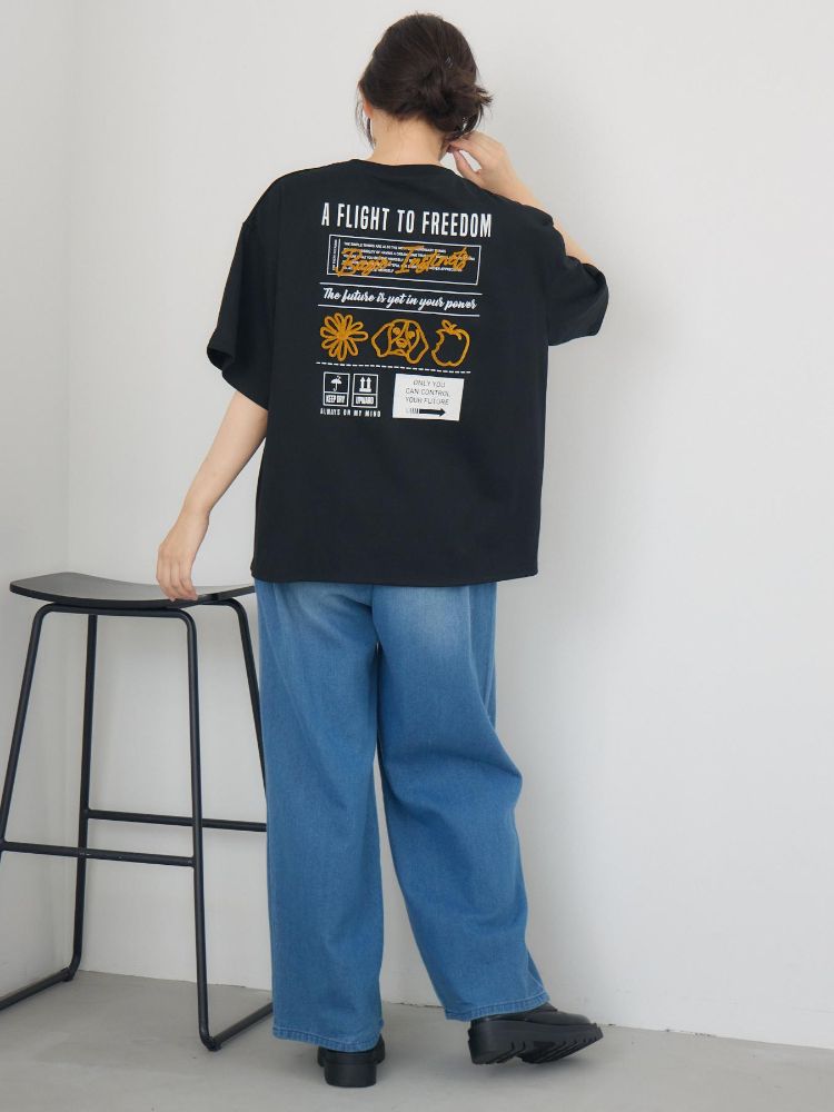 レトロガール RETRO GIRL ブラシ刺繍BIGTEE （GRY2） GRY2